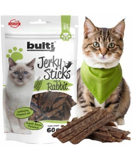 BULTI Jerky Sticks on rikkalikult küüliku maitsega kassidele mõeldud maius 60g