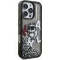 Karl Lagerfeld šķidrā spīduma izkliedētā Choupette vāciņš iPhone 16 Pro melns Karl Lagerfeld šķidrā spīduma izkliedētā Choupette vāciņš iPhone 16 Pro melns