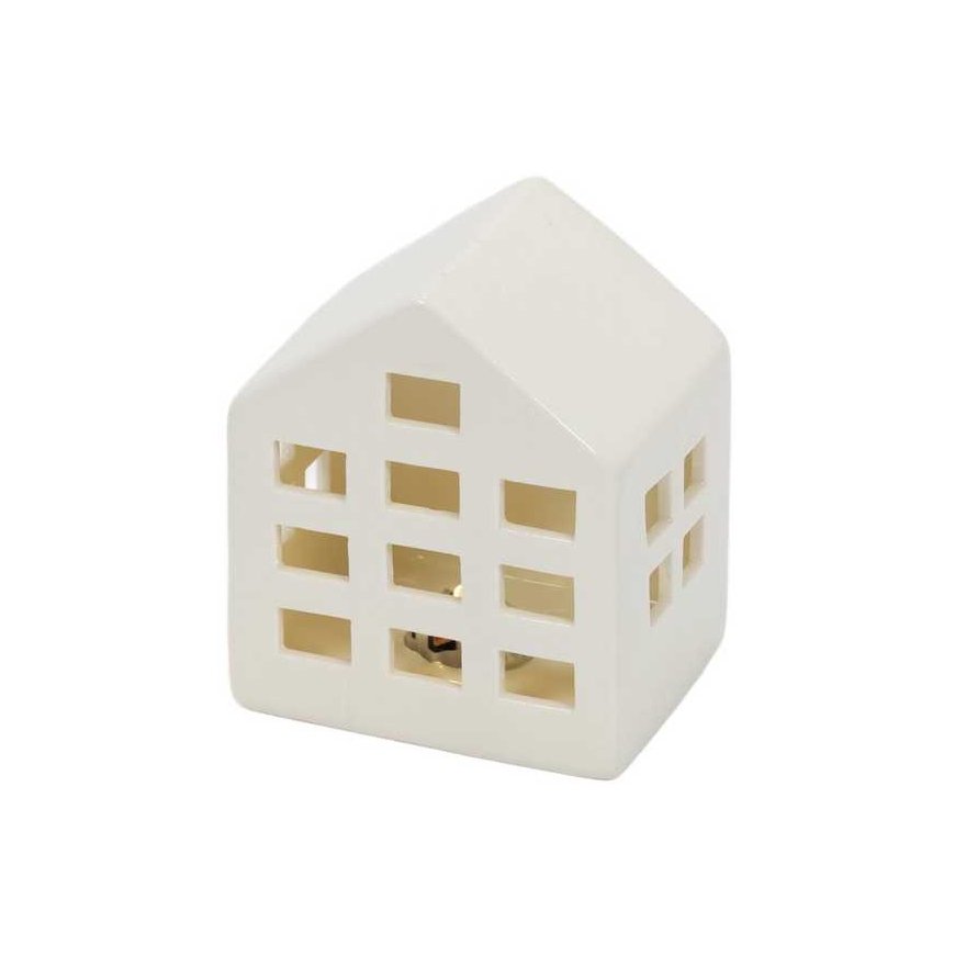 Home Styling Collection Ceramic LED SCANDI houses, 3 light decorations – 3