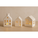 Home Styling Collection Ceramic LED SCANDI houses, 3 light decorations Home Styling Collection Ceramic LED SCANDI houses, 3 light decorations