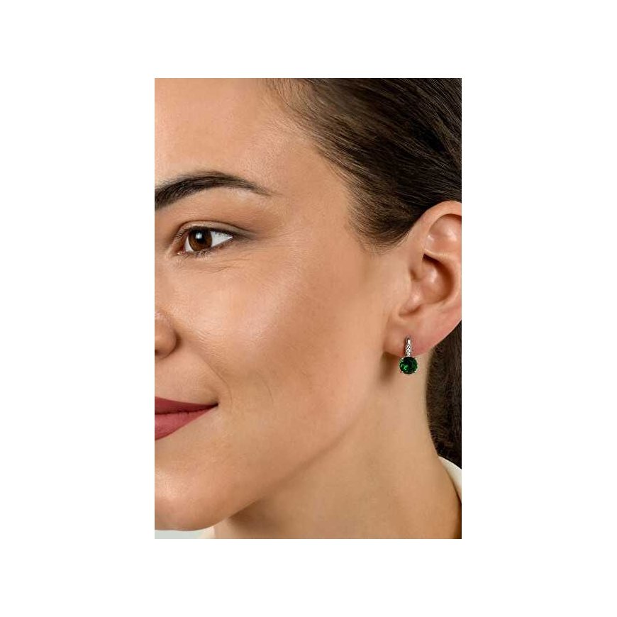 Brilio Silver Luxurious silver earrings with dark blue zirconia EA548WB – 3