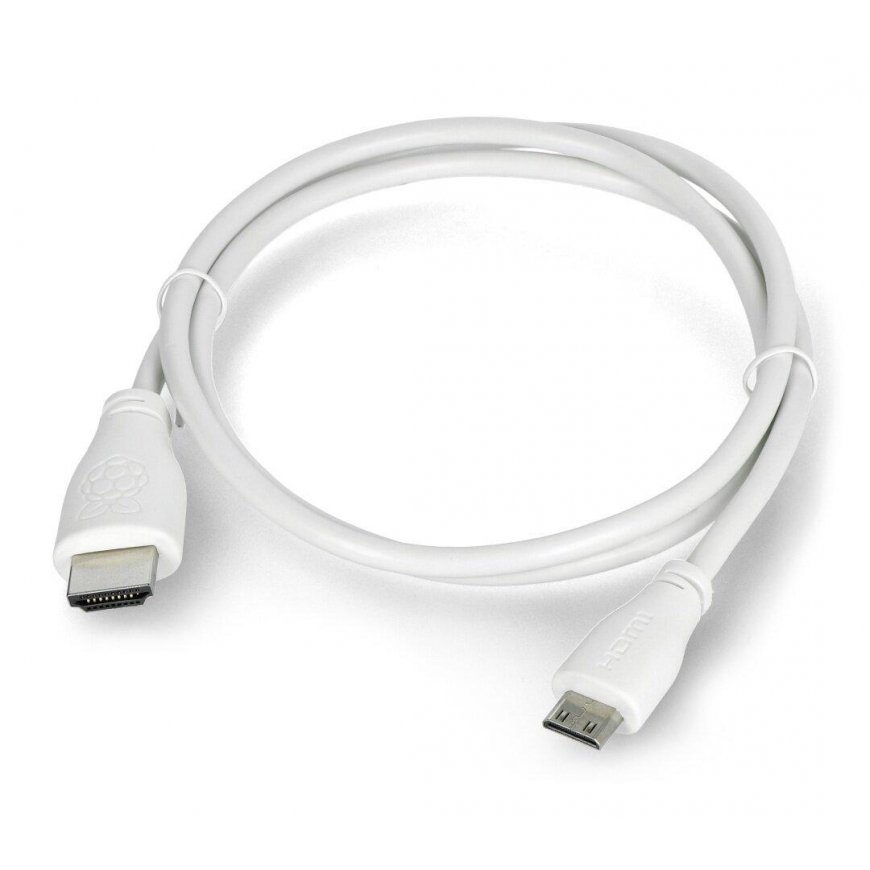 Raspberry MiniHDMI - HDMI 1m Baltas – 2