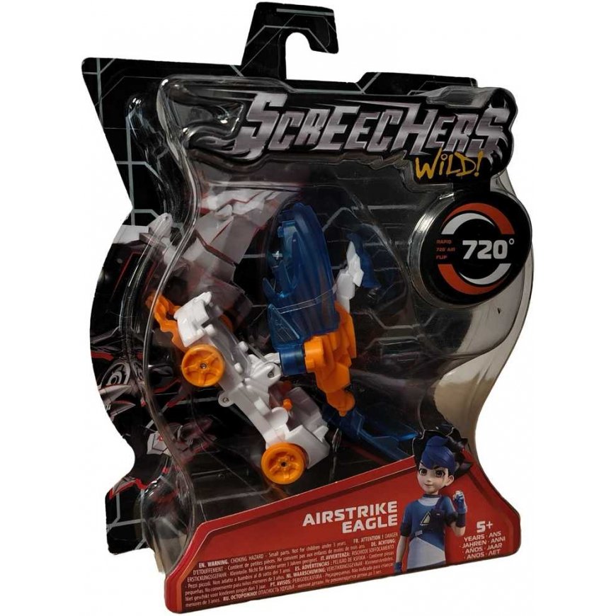 Screechers Wild! Transforming car Airstrike Eagle Blue Eagle