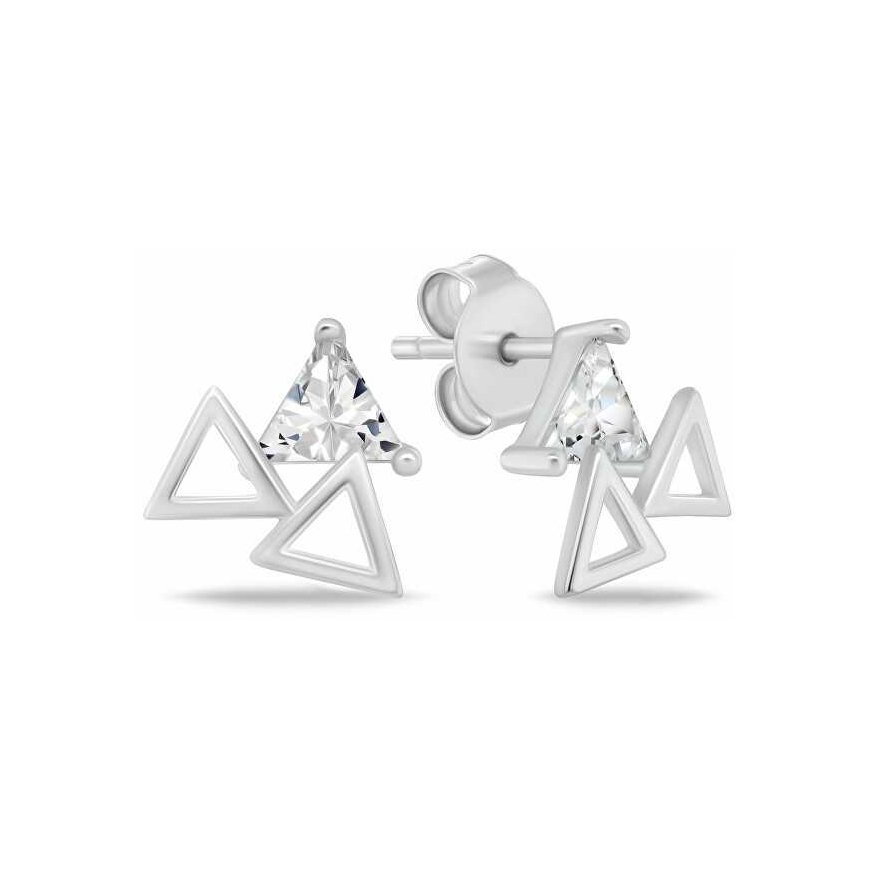 Brilio Silver Silver Earrings Triangles with Zircon EA1068W