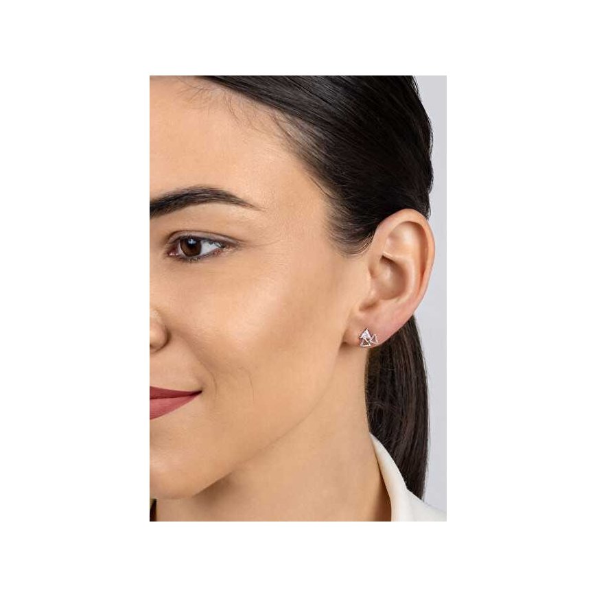 Brilio Silver Silver Earrings Triangles with Zircon EA1068W – 3