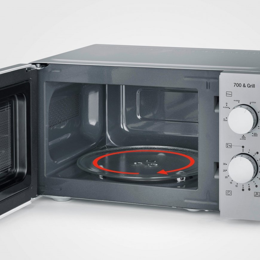 Severin MW 7780 mikrobangų krosnelė Juoda, Sidabras Mikrobangų krosnelė su kepsninės funkcija Stalvi – 2