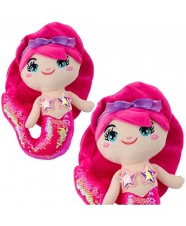 Lean Toys Pink Plush Mermaid with Glitter 28 cm