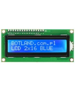 LCD ekrāns 2x16 simboli zils ar savienojumiem - justPi