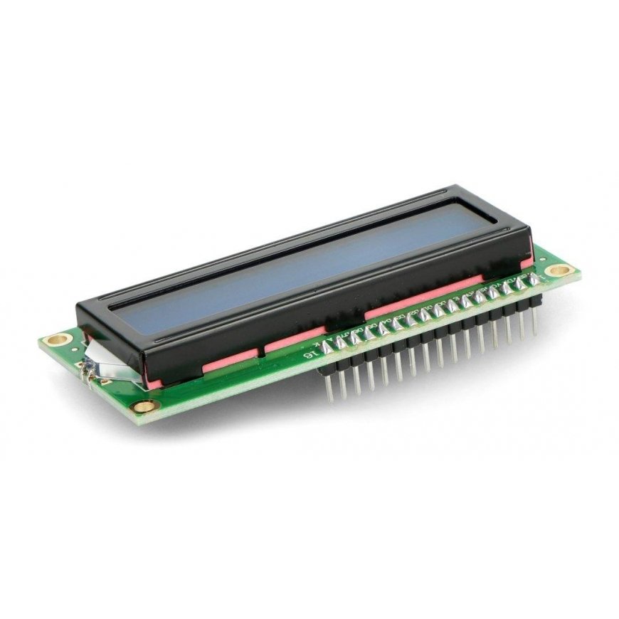 LCD-näyttö 2x16 merkkiä sininen liittimillä - justPi – 2