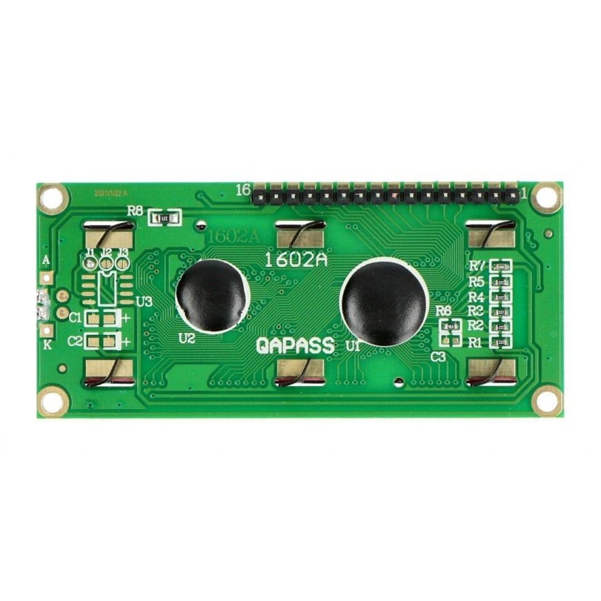 LCD-näyttö 2x16 merkkiä sininen liittimillä - justPi – 3