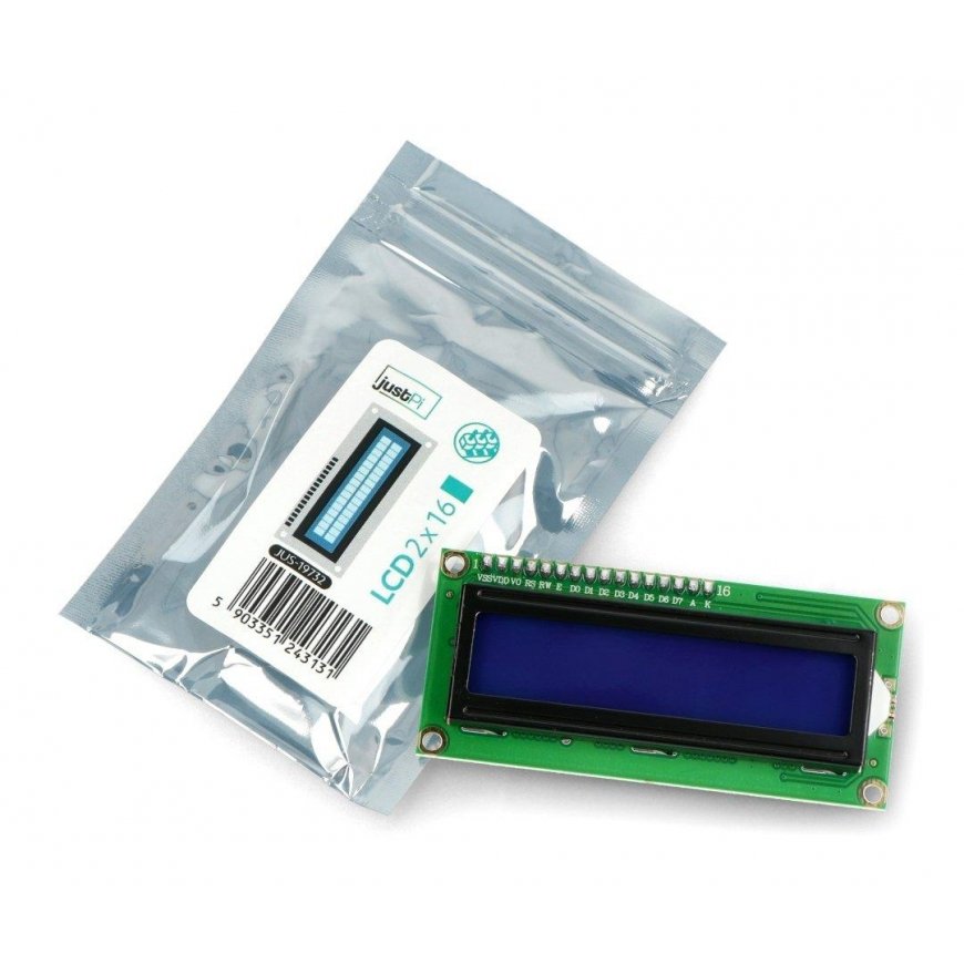 LCD ekraan 2x16 sümbolit sinine koos ühendustega - justPi – 4