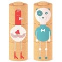 Elou Ecological Cork Blocks - Rooster/Panda Pyramid Puzzle Elou Ecological Cork Blocks - Rooster/Panda Pyramid Puzzle