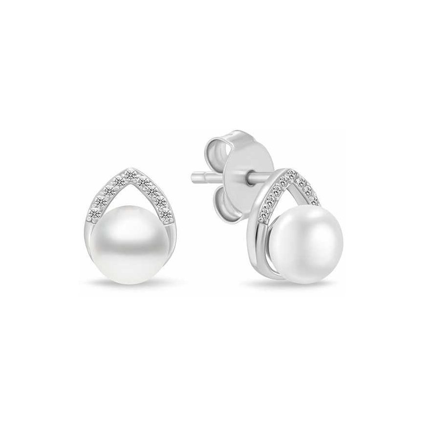 Brilio Silver Rafinēts sudraba rotaslietu komplekts ar pērļiem SET290W (auskari, kulons) – 2