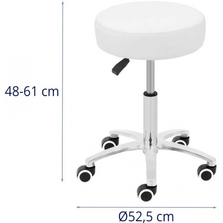 Physa Cosmetic Stool on Wheels up to 120 kg COMO - white – 4