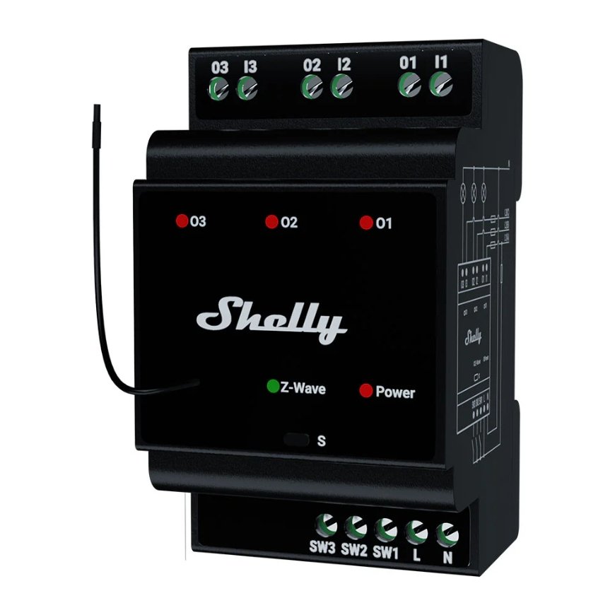 Shelly Wave PRO 3 elektros relė Juoda – 2
