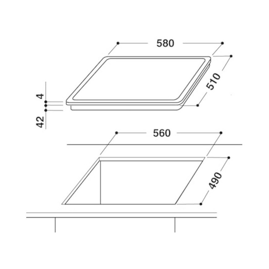 Whirlpool AKT 8190/BA keittolevy musta Kiinteä Keraaminen 4 alue(tta) – 2