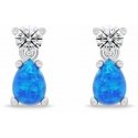 Brilio Silver Madingi silver earrings with blue synthetic opals EA1187WB Brilio Silver Madingi silver earrings with blue synthetic opals EA1187WB
