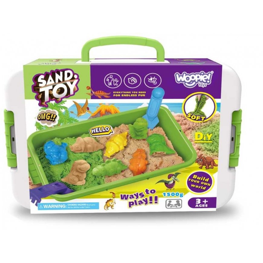 WOOPIE Kinetiinen Hiekka 1,5kg XXL ZOO Safari -sarja Taulukko Muoteilla – 3