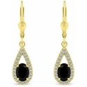 Brilio Silver Beautiful gold-plated earrings with black zircons EA446YBC Brilio Silver Beautiful gold-plated earrings with black zircons EA446YBC