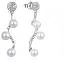 Moiss Elegant silver earrings with zirconia and synthetic pearls E0003098 Moiss Elegant silver earrings with zirconia and synthetic pearls E0003098