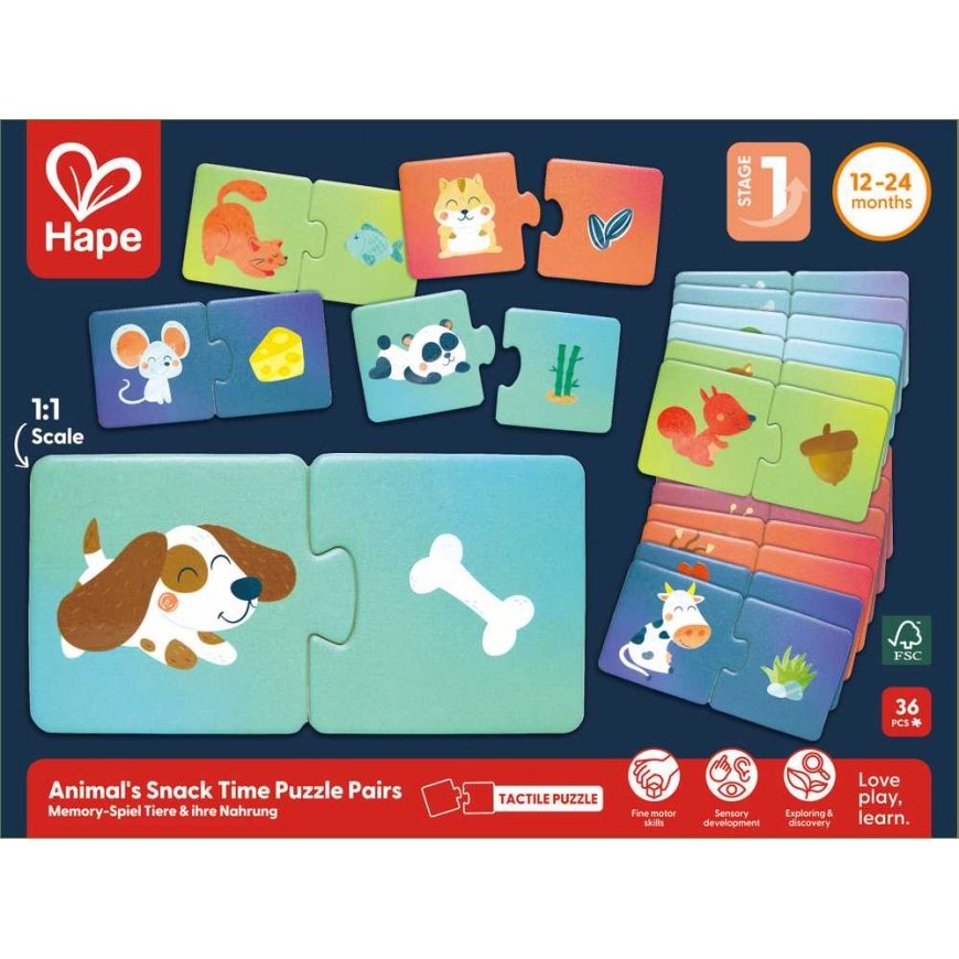 HAPE eläinten ruokintapuzzle, 36 kpl, E1665A