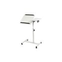 Maclean mobilais galda/portatīvā datora statīvs, balts, augstuma regulēšana 59-89cm, maksimālā slodze 30kg, MC-121 W