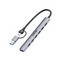 UNITEK H1209AGY01 interfeisa centrmezgls USB Veids-C 5000 Mbit/s Pelēks UNITEK H1209AGY01 interfeisa centrmezgls USB Veids-C 5000 Mbit/s Pelēks
