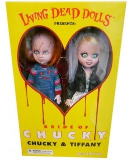 Mezco Toys Living Dead Dolls Chucky ja Tiffany pakkaus 2 hahmoa 25 cm