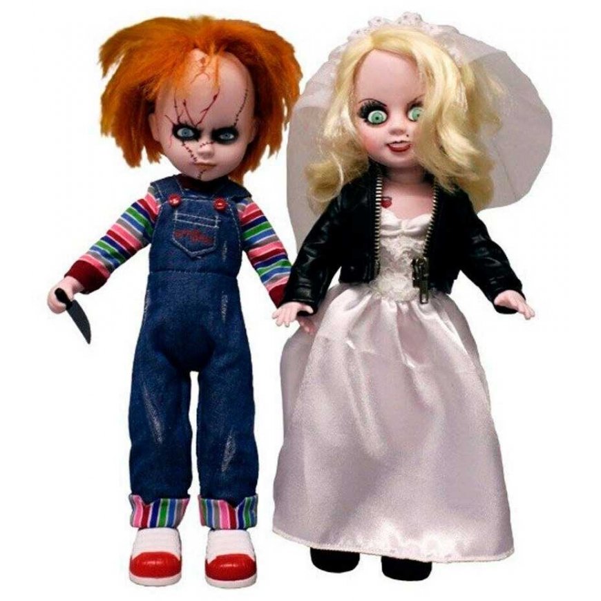 Mezco Toys Living Dead Dolls Chucky ja Tiffany pakkaus 2 hahmoa 25 cm – 2