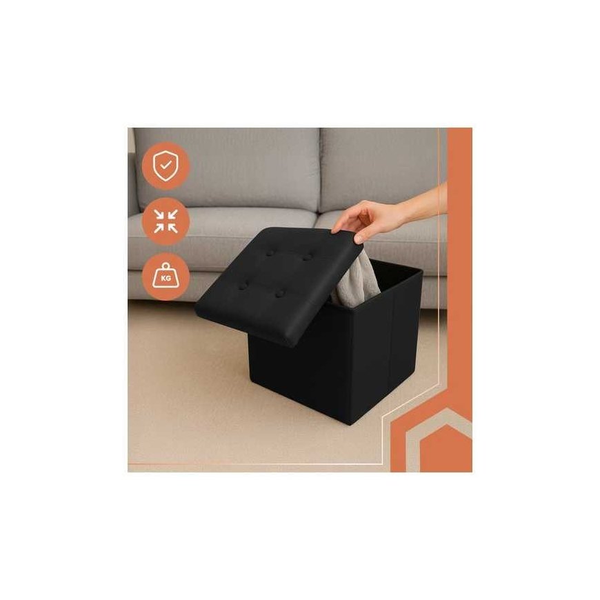 Folding pouffe black Ruhhy 25779 – 5