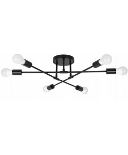 ATL Lamp with 6 E27 bulbs, metal, black