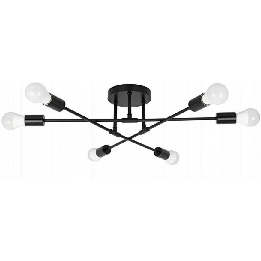ATL Lamp with 6 E27 bulbs, metal, black – 2