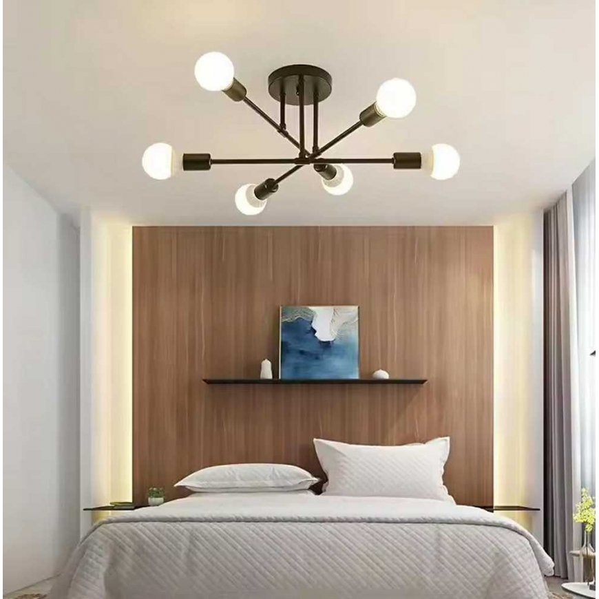 ATL Lamp with 6 E27 bulbs, metal, black – 4
