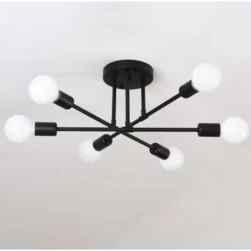 ATL Lamp, 6 E27 pirniga, metall, must – 5