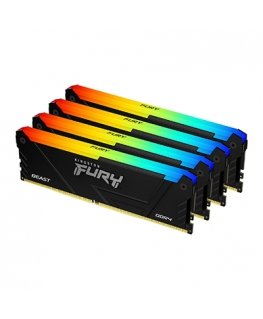 Kingston Technology FURY Beast RGB atminties modulis 64 GB 4 x 16 GB DDR4 3200 MT/s