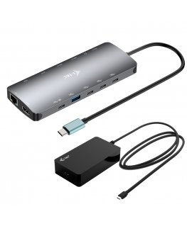 i-tec Metal C31NANOTRIPLEDOCKPD Vielinis USB 3.2 Gen 1 (3.1 Gen 1) Type-C Pilka