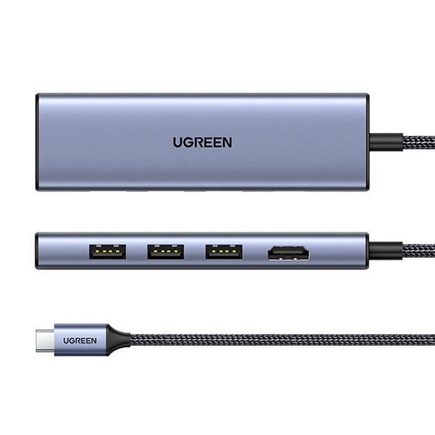 Ugreen 20956A keskitin USB Type-C 5000 Mbit/s Hopea