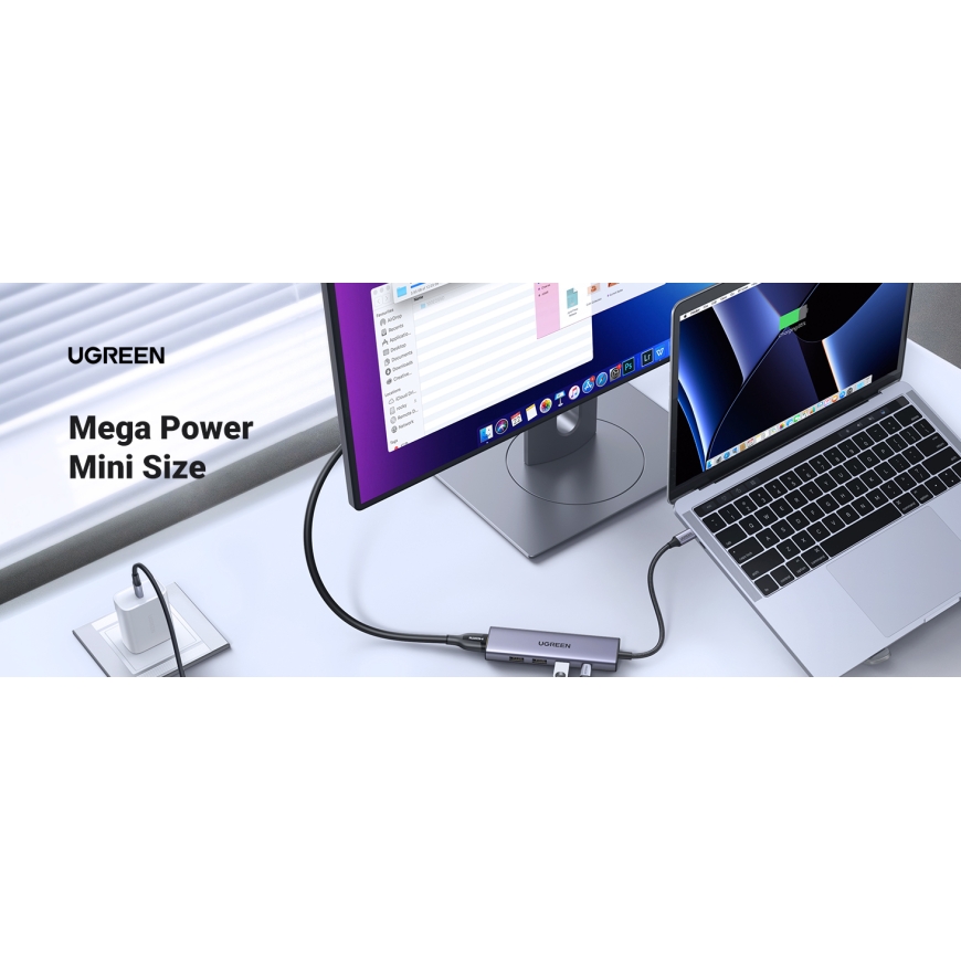 Ugreen 20956A interface hub USB Type-C 5000 Mbit/s Silver – 5