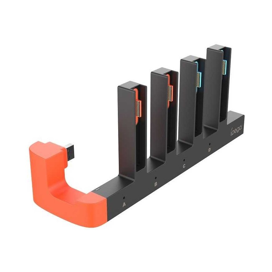 iPega SW2185 įkrovimo dokas JoyCon valdikliams Nintendo Switch 2 juodos spalvos