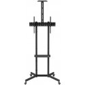 „Maclean“ televizora statīvs/ratiņš, kamera plauktam, uz riteņiem, 37–70 collas, maksimālā slodze 45 kg/5 kg plaukts, maksimālā 