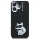 Karl Lagerfeld IML Aquarelle Choupette dėklas iPhone 16 juodas Karl Lagerfeld IML Aquarelle Choupette dėklas iPhone 16 juodas