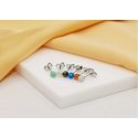 Brilio Silver Small Gold-Plated Stones with White Synthetic Opals EA625Y