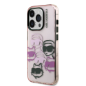 Karl Lagerfeld IML Multi K&CH Heads -kotelo iPhone 15 Pro:lle, vaaleanpunainen Karl Lagerfeld IML Multi K&CH Heads -kotelo iPhone 15 Pro:lle, vaaleanpunainen