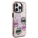 Чехол Karl Lagerfeld IML Multi K&CH Heads для iPhone 15 Pro Розовый