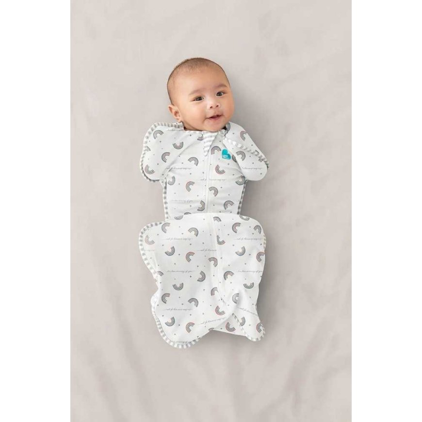 Love To Dream Otulacz Swaddle UP - dydis M - balta, tęcza - ETAP1 - 1 TOG Original – 2