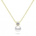 Brilio Silver Gold-plated necklace with real pearls and cubic zirconia NCL212Y Brilio Silver Gold-plated necklace with real pearls and cubic zirconia NCL212Y