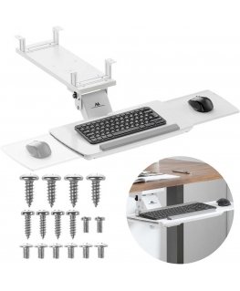"Maclean" under-desk keyboard holder, adjustable, max. 5kg, white, MC-156 W
