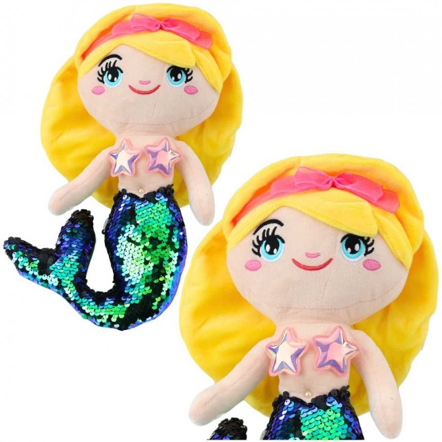 Lean Toys Soft Toy Mermaid with Scales 30 cm – 2