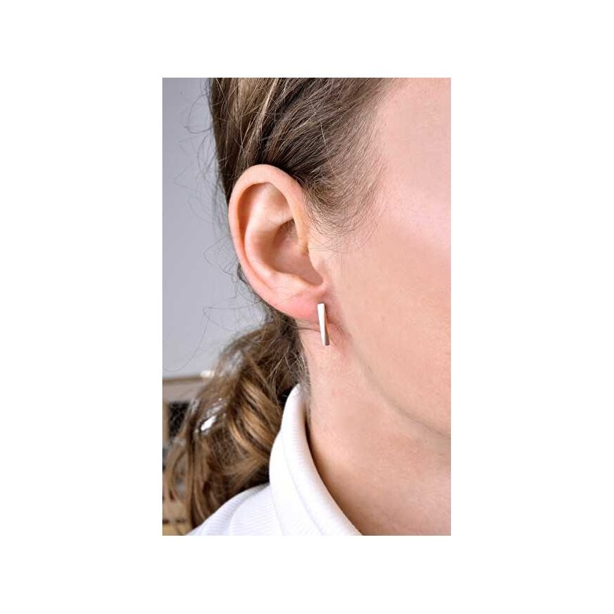 Stylish pink gold-plated minimalist earrings – 2