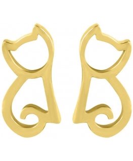 Modern Golden Cat Earrings
